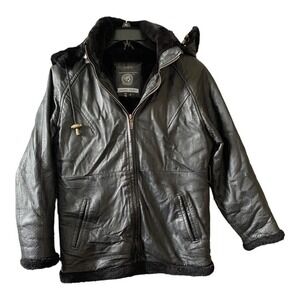 Teen Sergio Vadducci Genuine Leather Piel Jacket with Hood - Size-18